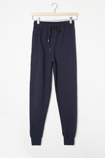 Темно-синие спортивные штаны с карманами на молнии и эластичным поясом для мальчиков 16264 Cansın Mini
