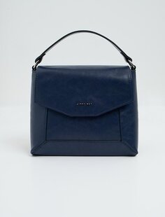 Темно-синяя покрытая прямоугольная стильная сумка на руку и через плечо Jimmy Key