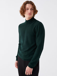Мужской трикотажный свитер с длинным рукавом и полуводолазкой SOUTHBLUE, темно-зеленый