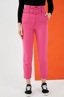 Тканевые брюки с высокой талией и розовым поясом Giens