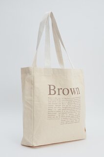 Тканевая сумка со складками с принтом, коричневая Manuka