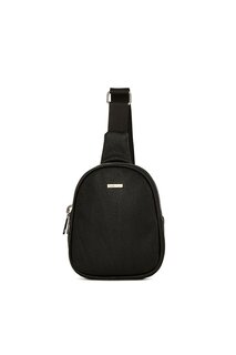 Толстая сумка через плечо с двойной молнией и мини-логотипом Bagmori, черный