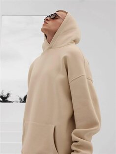 Толстовка Oversize с капюшоном кремового цвета ablukaonline