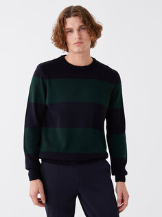 Мужской трикотажный свитер с круглым вырезом и длинными рукавами с цветными блоками SOUTHBLUE, зеленый