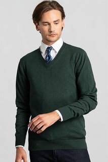 Мужской хлопковый свитер Slim Fit с v-образным вырезом TUDORS