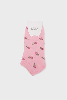 Мягкие хлопковые вязаные носки с рисунком 0070003 Lela, розовый