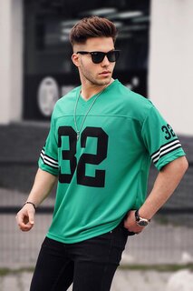Зеленая мужская футболка оверсайз с принтом MADMEXT, зеленый
