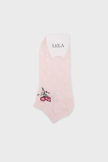Мягкие хлопковые вязаные носки с рисунком 0070003 Lela, пудрово-розовый