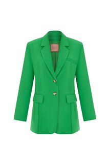 Зеленая объемная куртка премиум-класса из крепа с подкладкой на внутренней подкладке и карманами на двух пуговицах WHENEVER COMPANY
