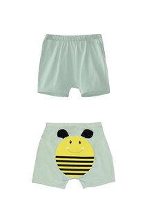 Мягкие зеленые шорты с принтом пчел для девочек Lovetti
