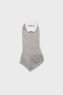 Мягкие хлопковые вязаные носки-пинетки 0070001 Lela, серый