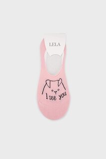 Мягкие хлопковые трикотажные носки-балерины с рисунком 0070005 Lela, светло-розовый