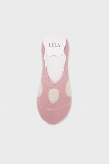 Мягкие хлопковые трикотажные носки-балерины с рисунком 0070005 Lela, пудрово-розовый