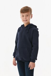 Толстовка для мальчика с капюшоном и карманом-кенгуру Fullamoda, темно-синий
