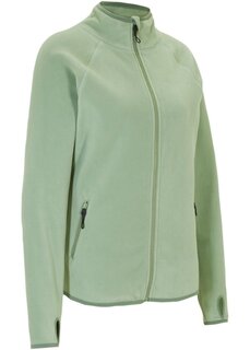 Флисовая куртка с карманами на молнии Bpc Bonprix Collection, зеленый