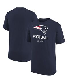 Темно-синяя футболка Big Boys New England Patriots Sideline Legend Performance Nike