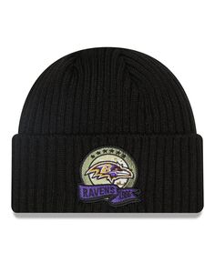 Черная вязаная шапка Salute To Service для юношей Baltimore Ravens 2022 New Era