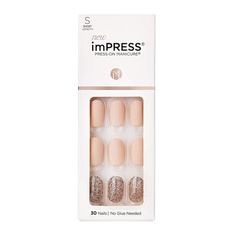 Маникюр Impress Press-On Manicure Evanesis Short Square с технологией Purefit — 30 накладных ногтей, Kiss