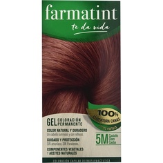 Стойкая гелевая краска для волос 5М Светлое Красное Дерево Коричневый, Farmatint