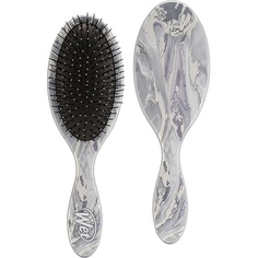 Оригинальная щетка для распутывания волос Wetbrush с ультрамягкой щетиной Intelliflex, коллекция металлик, мрамор, серебро, мрамор, серебро, Wet Brush