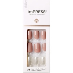 Impress Press-On Manicure One More Chance Короткая квадратная длина с технологией Purefit — 30 накладных ногтей, Kiss