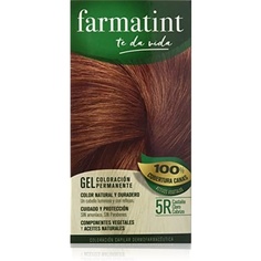 5R Светло-медно-коричневый перманентный цвет волос без аммиака, без парафина или силикона, Farmatint