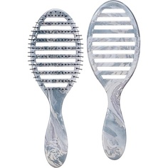 Средство для распутывания волос Wetbrush Speed Dry с щетиной Heatflex и открытым вентиляционным отверстием Коллекция Metallic Marble Серебристый Мрамор Серебристый, Wet Brush