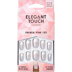 Французские ногти 103 Розовый френч 24 шт., Elegant Touch