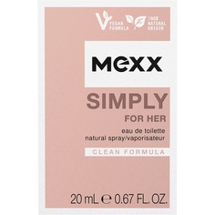 Туалетная вода Simply For Her Fresh Floral Elegant Women Natural Vegan Formula 20 мл, Mexx