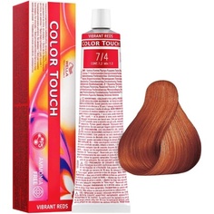 Краска для волос Touch Vibrant Reds 7/4 Средний блондин/красный 60 мл, Wella