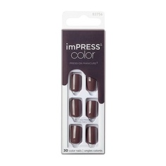 Серые накладные ногти Impress Color, Kiss