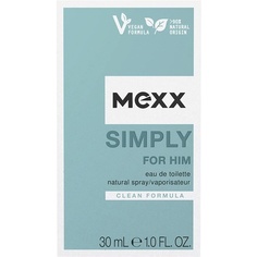 Туалетная вода Simply For Him, освежающая элегантная мужская натуральная веганская формула, 30 мл, Mexx