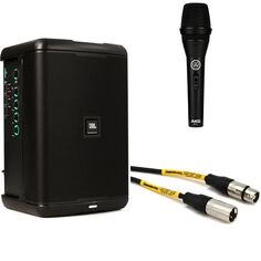 Компактная портативная акустическая система JBL EON One и динамический вокальный микрофон AKG P3 S
