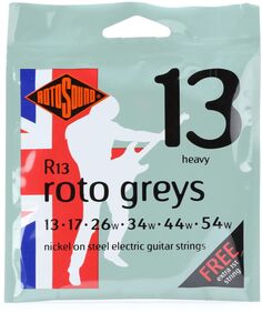 Rotosound R13 Roto Greys Никель на стали Струны для электрогитары — .013-.054 Тяжелые