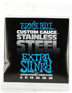 Струны для электрогитары Ernie Ball 2249 Extra Slinky из нержавеющей стали с обмоткой — .008-.038