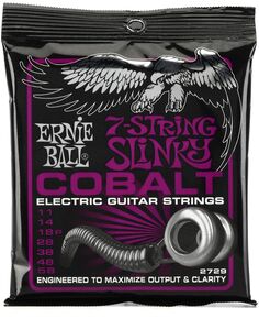 Струны для электрогитары Ernie Ball 2729 Power Slinky Cobalt — .011-.058, 7-струнные