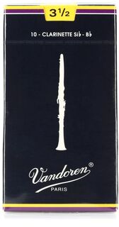 Vandoren CR1035 Традиционная трость для кларнета Bb — 3,5 (10 шт. в упаковке)