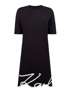 Платье-футболка с контрастным декором K/Signature Karl Lagerfeld