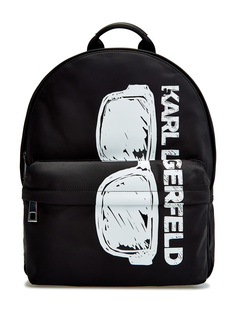 Рюкзак из матового нейлона с контрастным макро-принтом Karl Lagerfeld