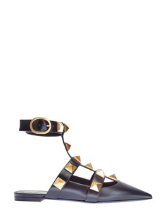 Балетки Roman Stud из телячьей кожи с крупными заклепками Valentino