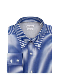 Хлопковая рубашка в полоску с воротом button-down Brunello Cucinelli
