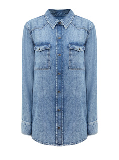 Джинсовая рубашка Emilia с накладными карманами и прострочкой 7 For All Mankind