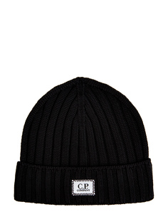Теплая шапка из мериносовой шерсти с логотипом C.P.Company