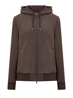 Толстовка из хлопка и кашемира с капюшоном и эластичными вставками Capobianco