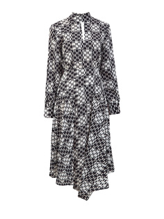Платье из шелка с принтом K/Monogram и асимметричным подолом Karl Lagerfeld