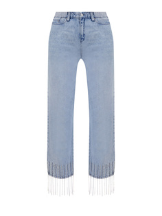 Укороченные джинсы из легкого денима с мерцающими подвесками Karl Lagerfeld