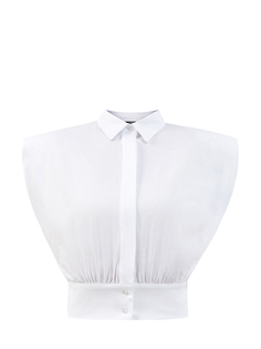 Кроп-рубашка из хлопка с объемными подплечниками Karl Lagerfeld
