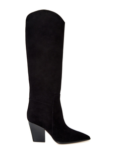 Сапоги в ковбойском стиле из бархатистой замши Santoni