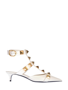 Кожаные туфли Roman Stud с каблуком kitten-heel Valentino