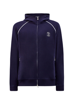 Спортивная толстовка из хлопка с вышитым логотипом Brunello Cucinelli